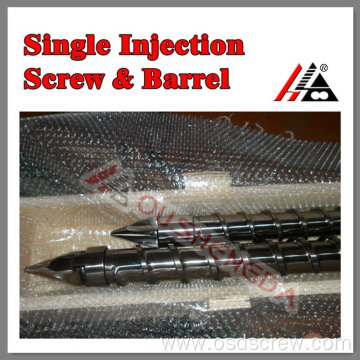 Injection screw barrel for pvc bicycle saddles